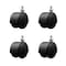 Service Caster 2'' Floor Safe Black Hooded Twin Wheel Caster 5/16 Threaded Stem, 4PK SCC-TS02S50D-NYU-FB-5161812-4 - alternate 1